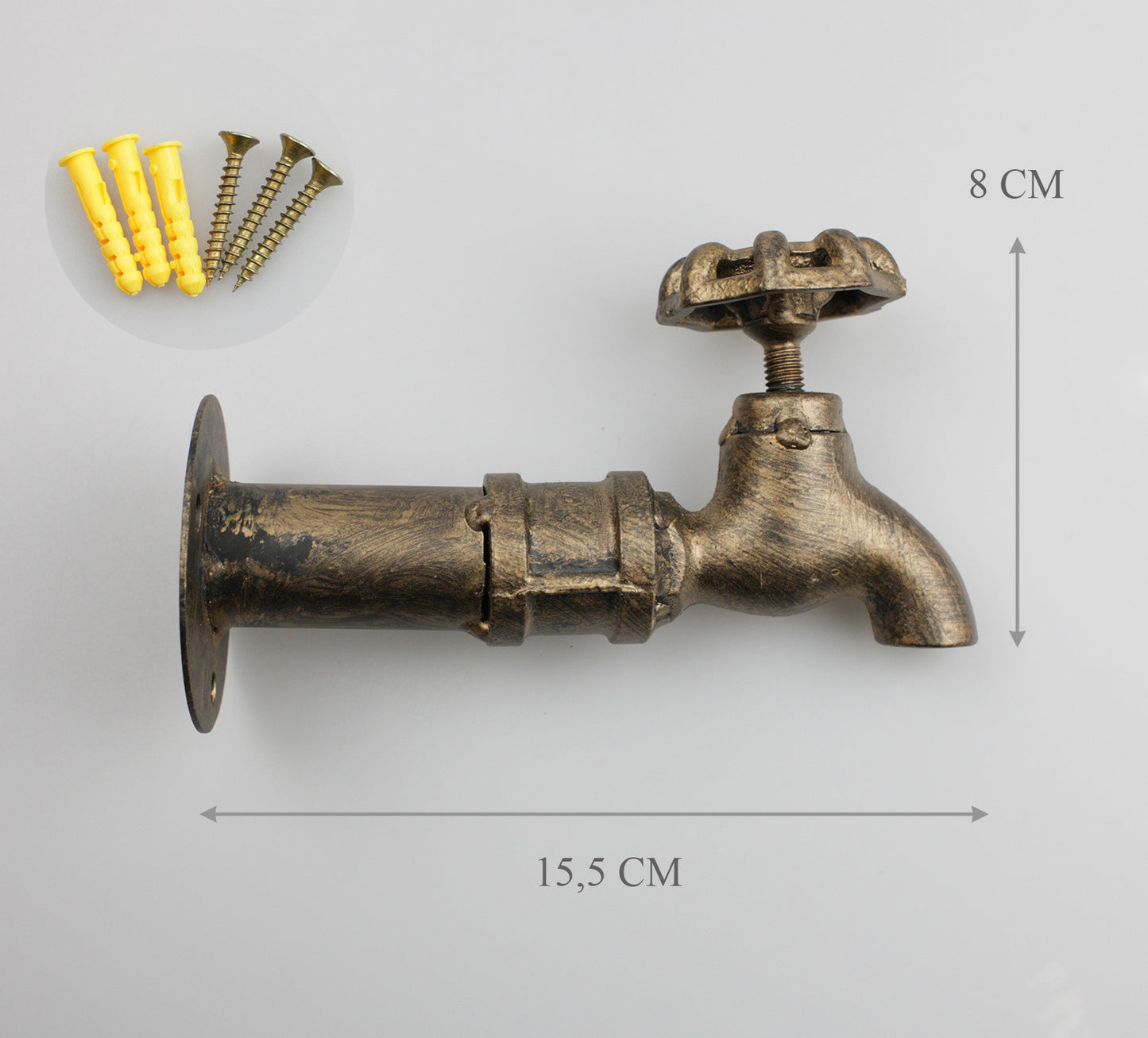 Retro Haken Garderobenhaken Wandhaken Wasserhahn Form Antik Stil Messing Farbe - 001