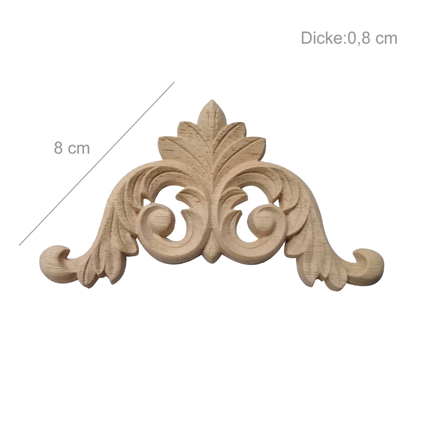 Holz Verzierung Ornament Schnitzerei Möbel Deko Tür Schrank Ecke Retro Antik Stil - 002