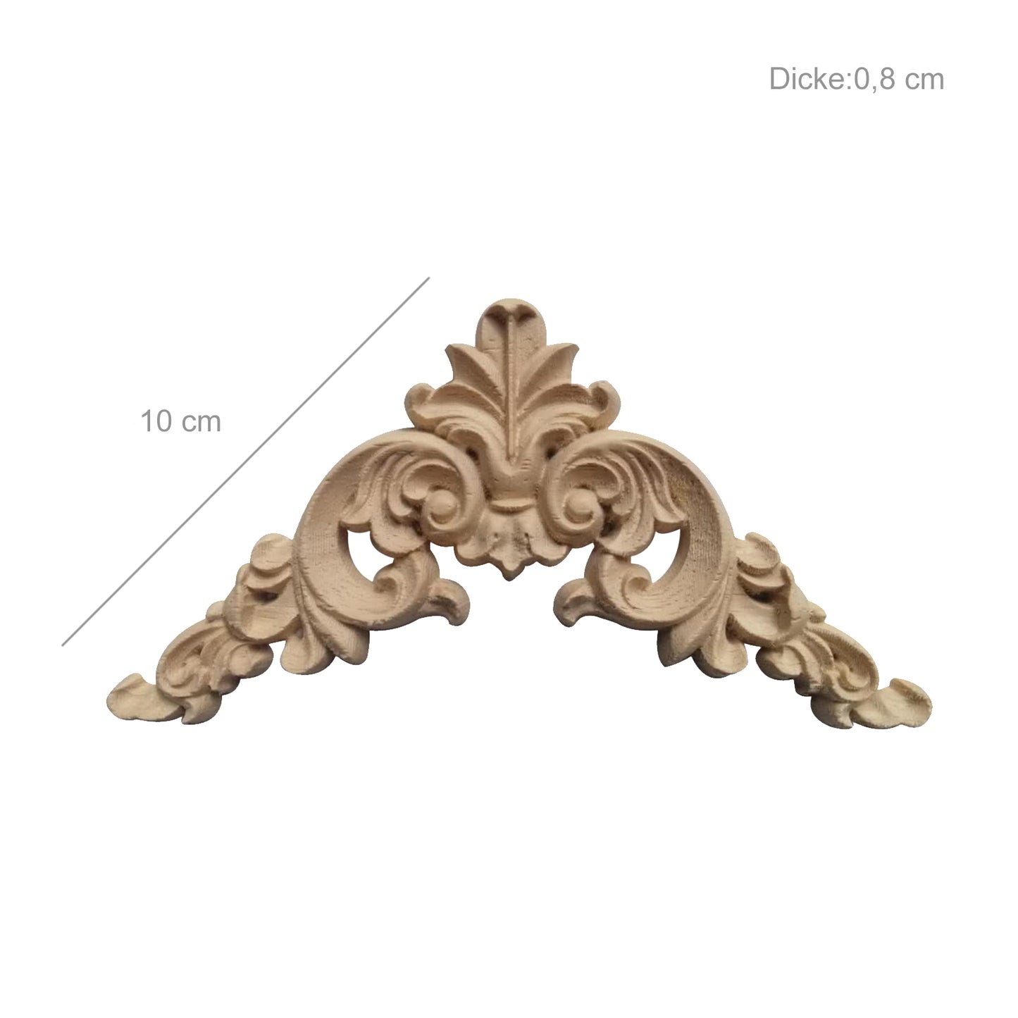 Holz Verzierung Ornament Schnitzerei Möbel Deko Tür Schrank Ecke Retro Antik Stil - 003