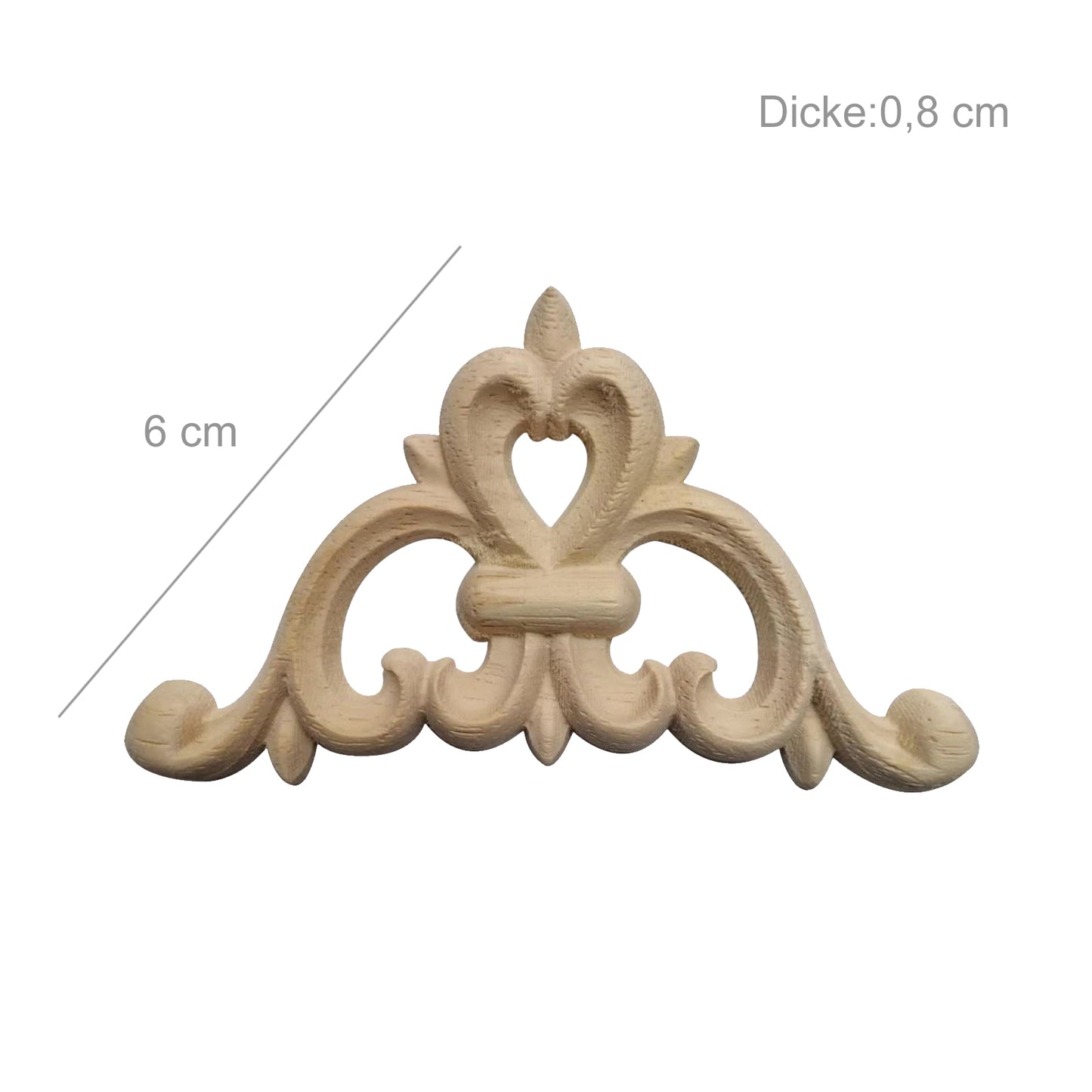 Holz Verzierung Ornament Schnitzerei Möbel Deko Tür Schrank Ecke Retro Antik Stil - 004
