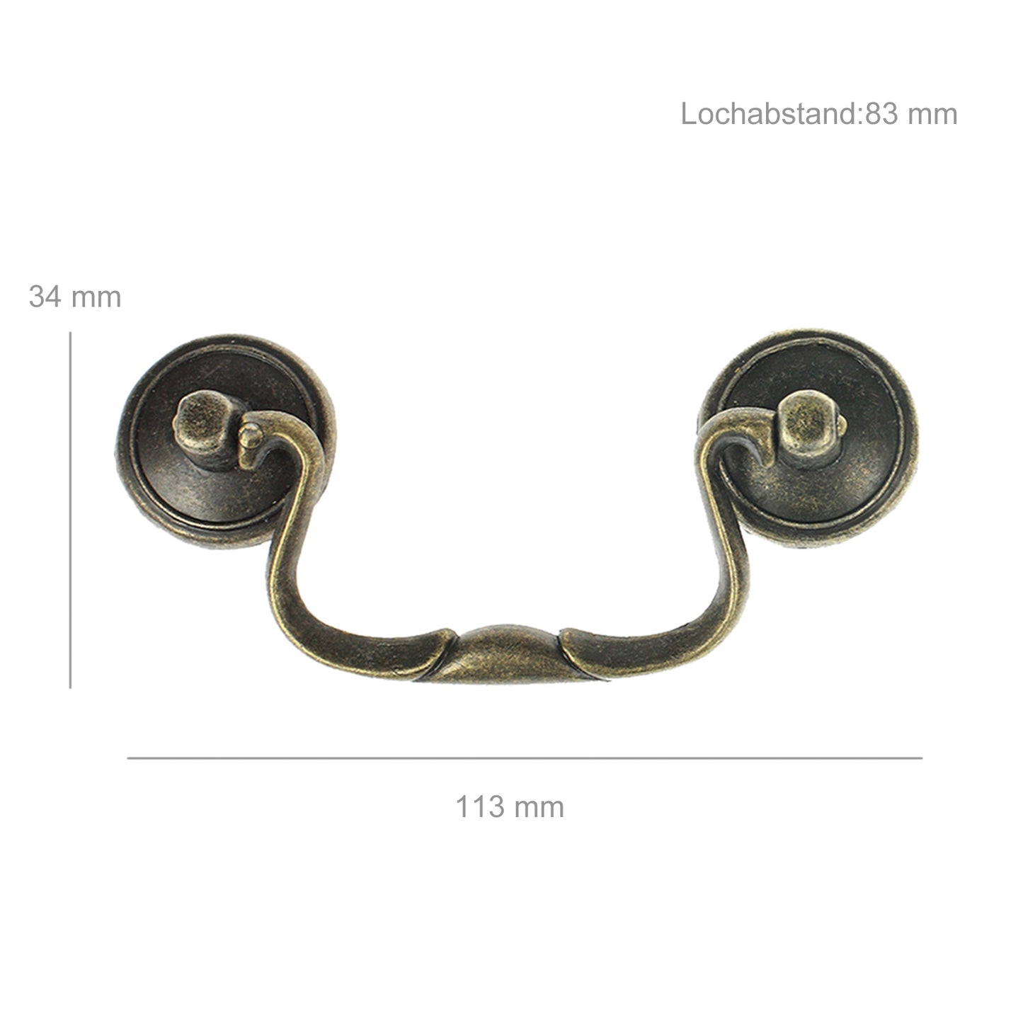 Möbelgriff Möbelknopf Metall Retro Antik Stil Schubladen Schrank Messing Farbe - 006