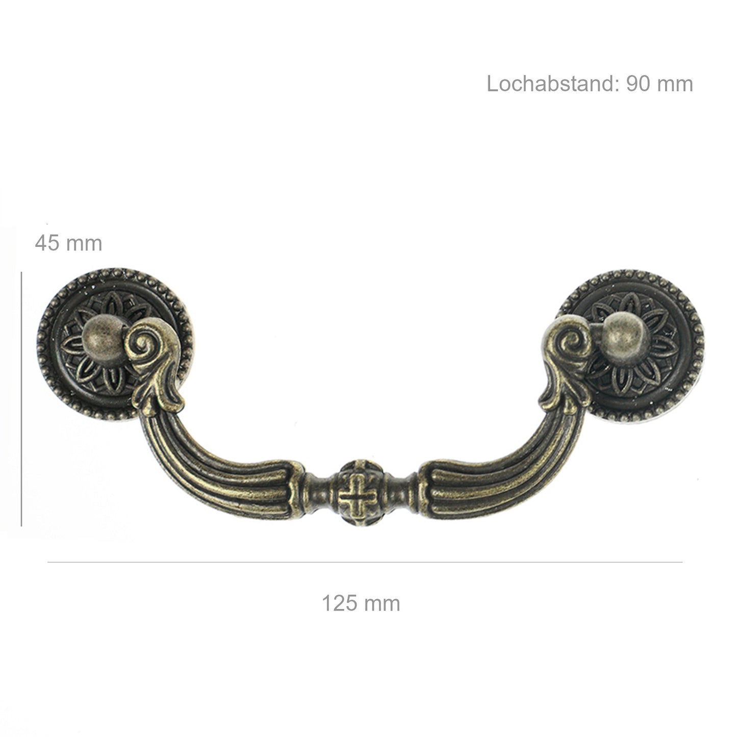 Möbelgriff Möbelknopf Metall Retro Antik Stil Schubladen Schrank Messing Farbe - 007