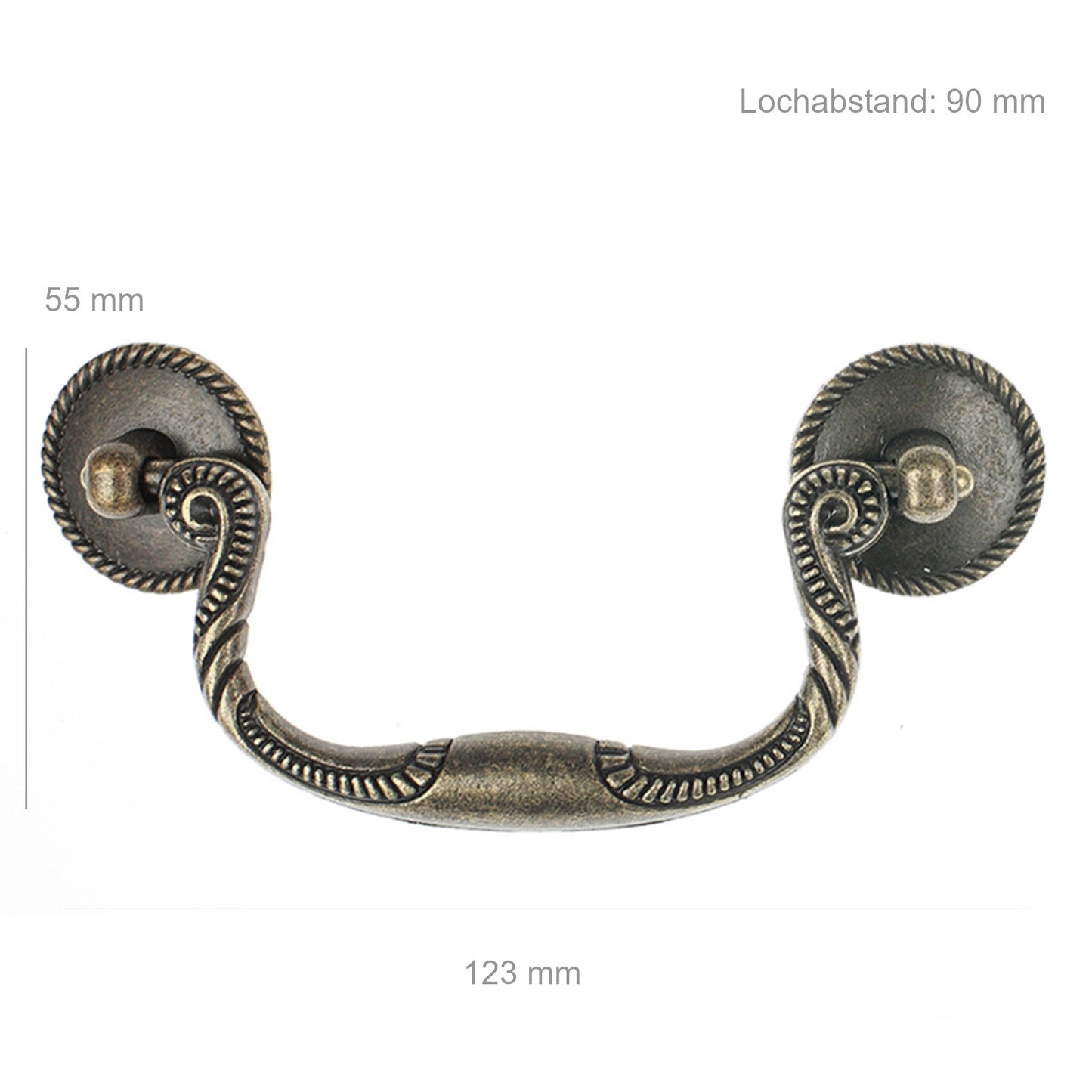 Möbelgriff Möbelknopf Metall Retro Antik Stil Schubladen Schrank Messing Farbe - 008