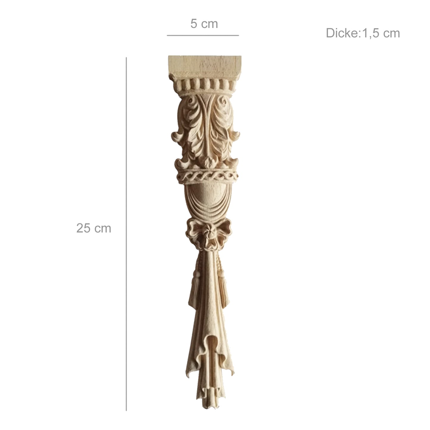Holz Verzierung Ornament Schnitzerei Möbel Deko Tür Schrank Ecke Retro Antik Stil - 027