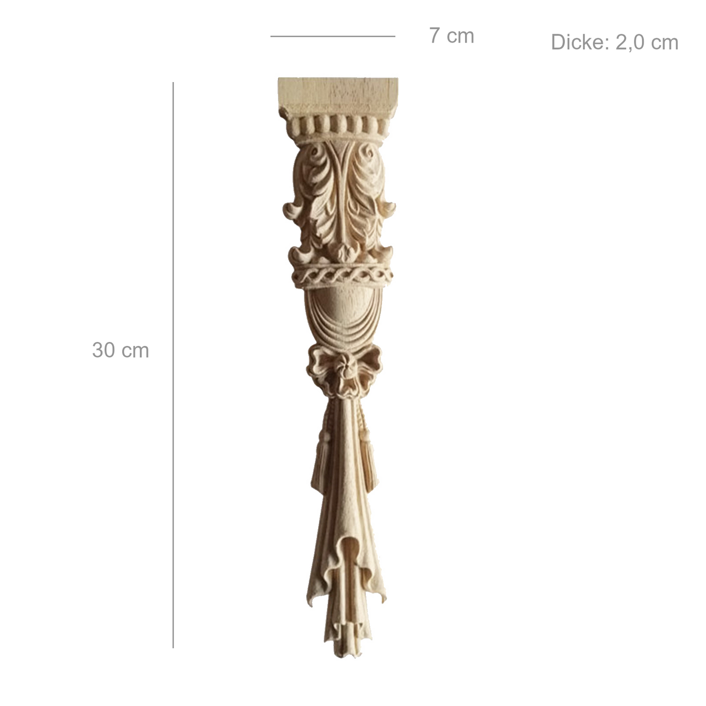 Holz Verzierung Ornament Schnitzerei Möbel Deko Tür Schrank Ecke Retro Antik Stil - 027