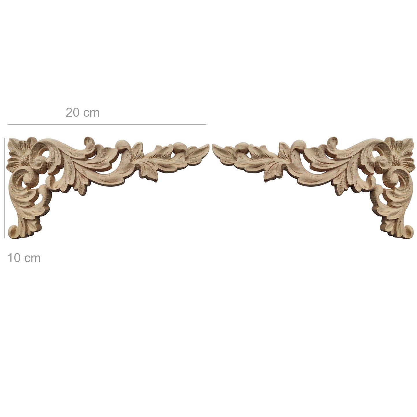 Holz Verzierung Ornament Schnitzerei Möbel Deko Tür Schrank Ecke Retro Antik Stil - 032