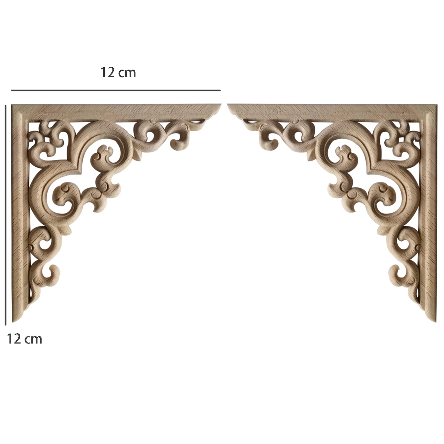 Holz Verzierung Ornament Schnitzerei Möbel Deko Tür Schrank Ecke Retro Antik Stil - 036