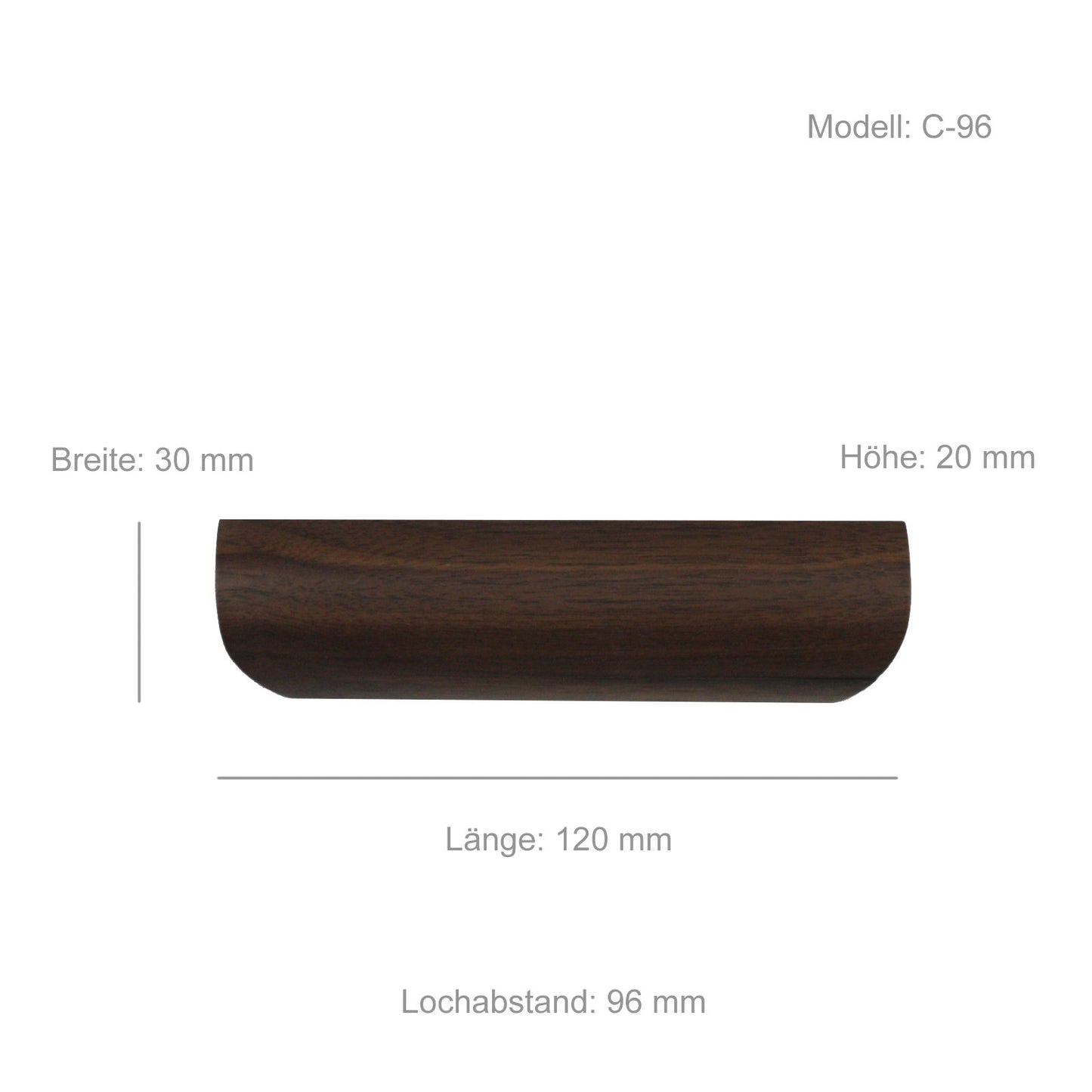 Holzgriffe Möbelgriff Holzknopf Schubladengriff Möbelgriffe Massivholz 2 Modell 96mm 128 mm