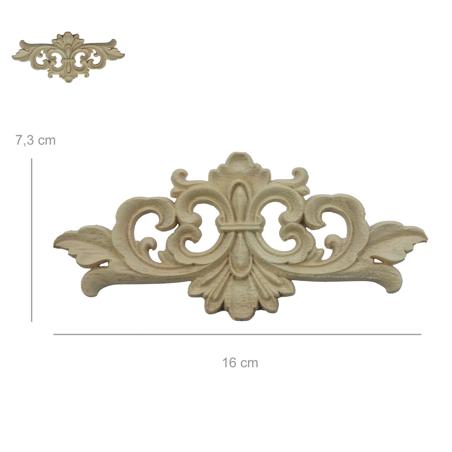 Holz Verzierung Ornament Schnitzerei Möbel Deko Tür Schrank Ecke Retro Antik Stil - 012