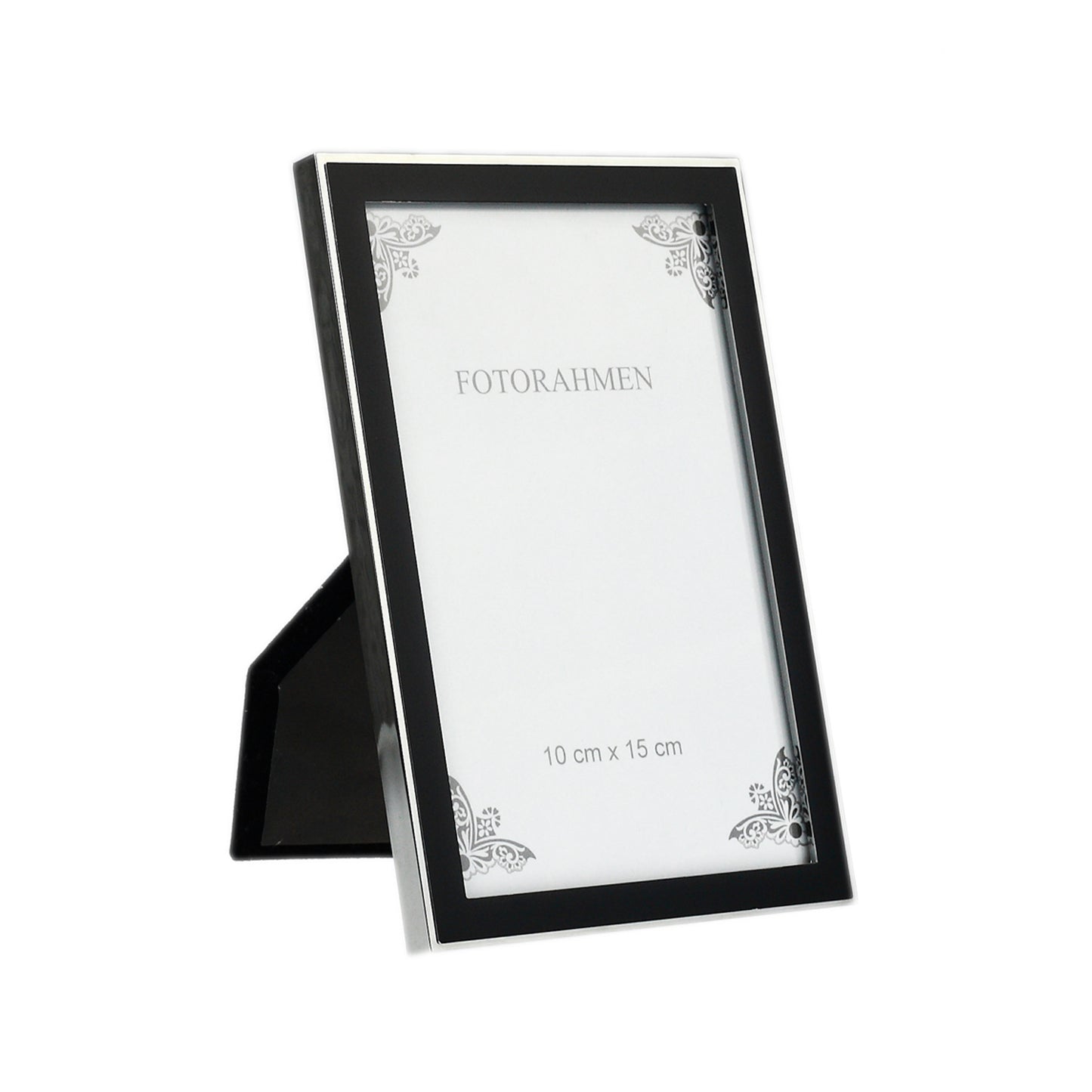 10 x 15 cm Bilderrahmen Fotorahmen Glas Metall Modern hoch quer - Schwarz