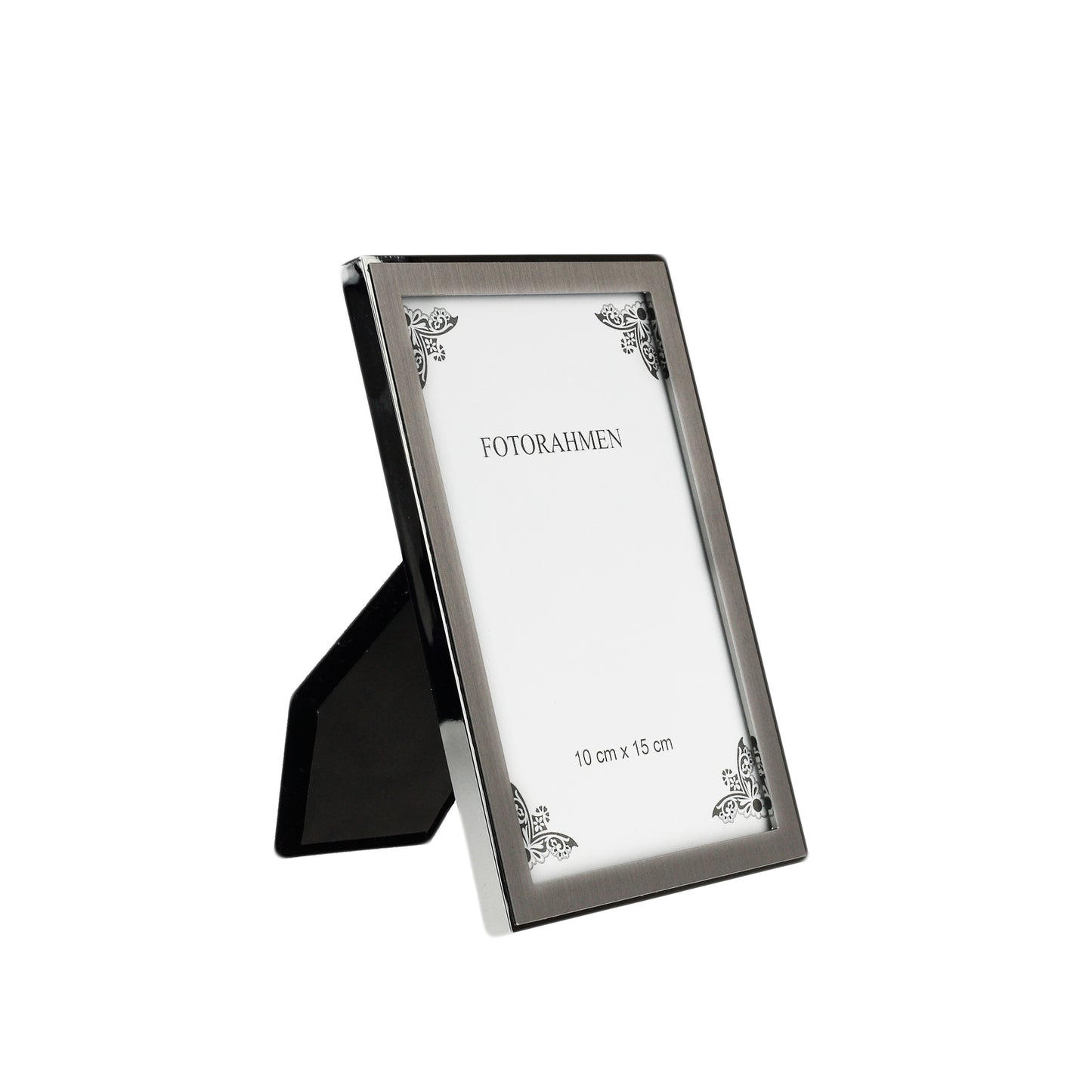10 x 15 cm Bilderrahmen Fotorahmen Glas Metall Modern hoch quer - Silber
