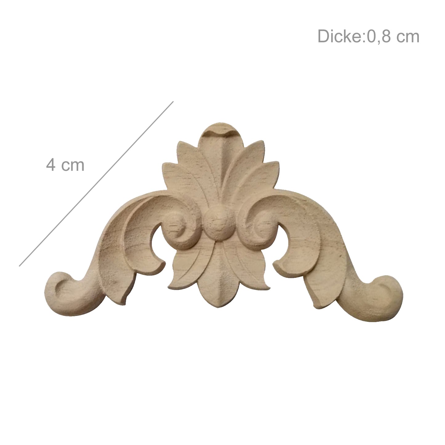Holz Verzierung Ornament Schnitzerei Möbel Deko Tür Schrank Ecke Retro Antik Stil - 001