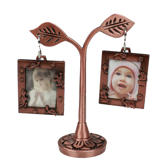2 x Mini Bilderrahmen mit Metallbaum Bilderrahmen Hochzeit Geburtstag Geschenk - 003