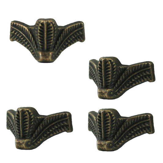 4 Stück Eckbeschlag Retro Möbelbeschlag Antik Stil Zierbeschlag Beine fuß Vintage - 002