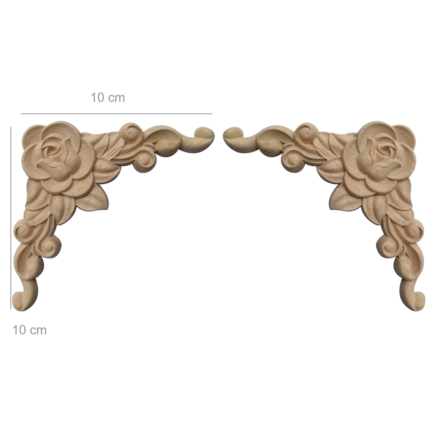 Holz Verzierung Ornament Schnitzerei Möbel Deko Tür Schrank Ecke Retro Antik Stil - 035