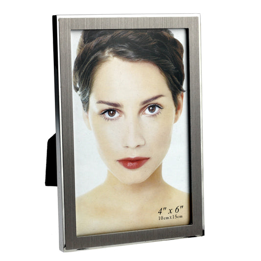 10 x 15 cm Bilderrahmen Fotorahmen Glas Metall Modern hoch quer - Silber