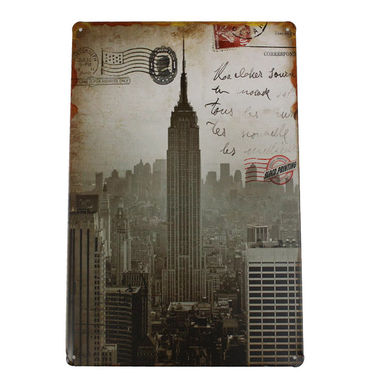 Retro Dekoschild Metallschild Wandschild Deko Vintage Antik Stil Altes Gebäude 30x20cm - 02