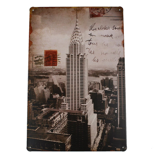 Retro Dekoschild Metallschild Wandschild Deko Vintage Antik Stil Altes Gebäude 30x20cm - 03