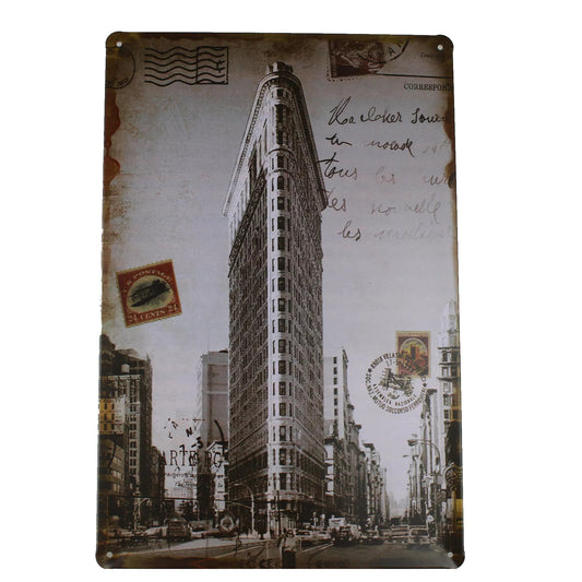 Retro Dekoschild Metallschild Wandschild Deko Vintage Antik Stil Altes Gebäude 30x20cm - 04